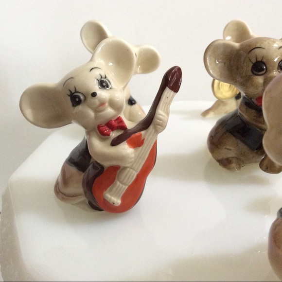 🩷🐭 Vintage set of seven band of musical mice figures - Picture 4 of 15